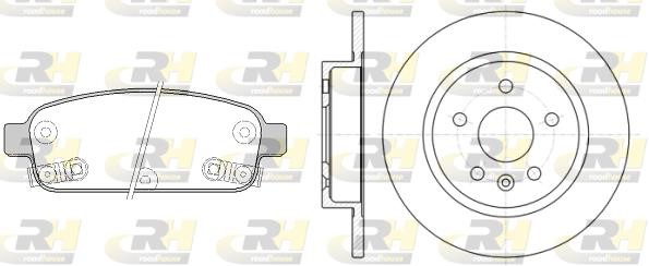 Road house 8143200 Brake discs with pads rear non-ventilated, set 8143200