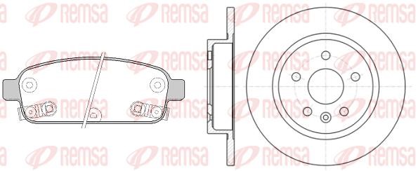 Remsa 8143200 Brake discs with pads rear non-ventilated, set 8143200