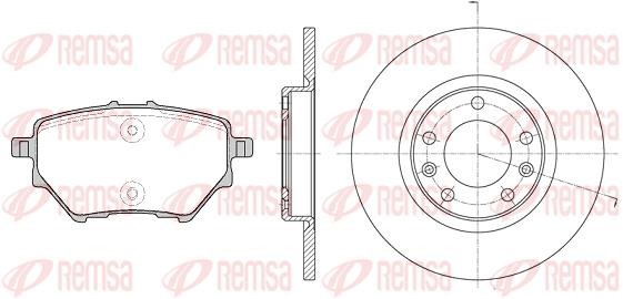 Remsa 8156200 Brake discs with pads rear non-ventilated, set 8156200
