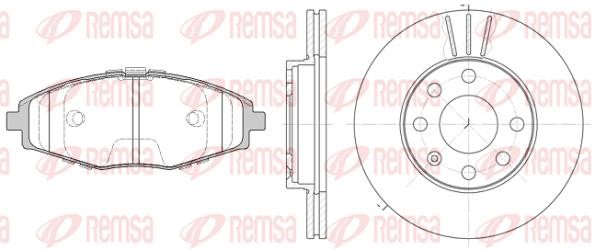 Remsa 8696.01 Front ventilated brake discs with pads, set 869601