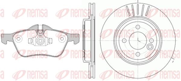 886400 Remsa Front ventilated brake discs with pads, set