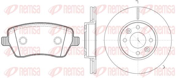 Remsa 898701 Front ventilated brake discs with pads, set 898701