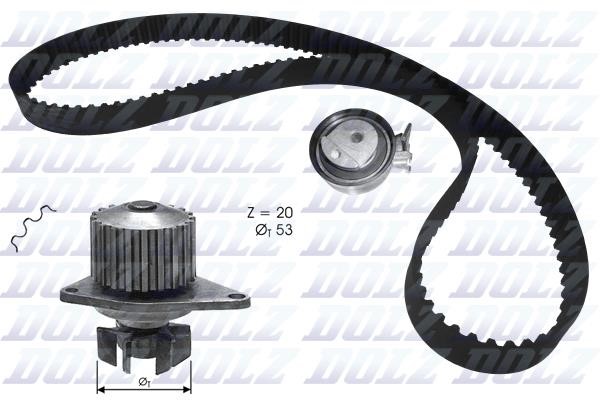 Dolz KD134 TIMING BELT KIT WITH WATER PUMP KD134
