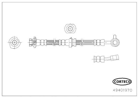 Flexible brake hose Nissan Juke: 49401970 Corteco Brake Hose