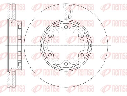 Remsa 61723.10 Front brake disc ventilated 6172310