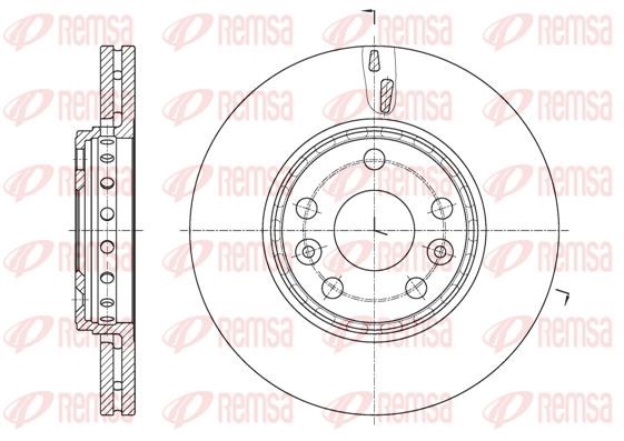 Remsa 61655.10 Front brake disc ventilated 6165510