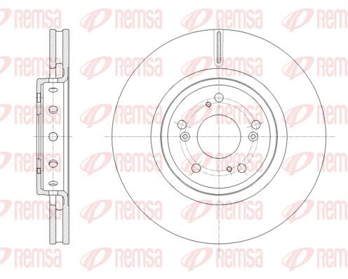 Remsa 61658.10 Front brake disc ventilated 6165810