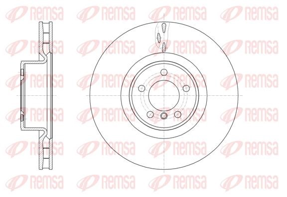 Remsa 61661.10 Front brake disc ventilated 6166110