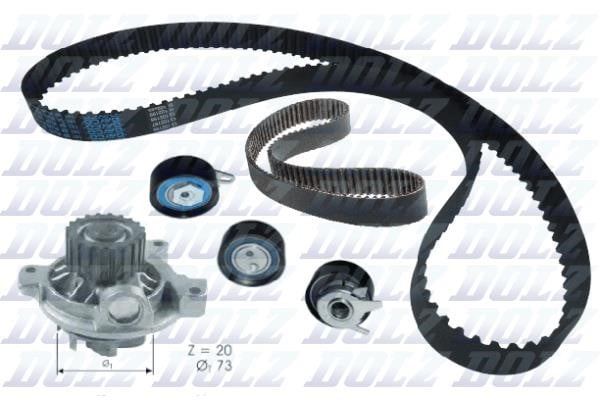 Dolz KD052 TIMING BELT KIT WITH WATER PUMP KD052
