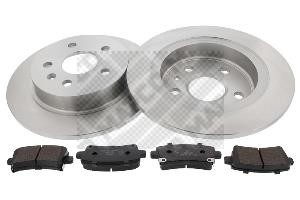 Mapco 47718 Brake discs with pads rear non-ventilated, set 47718