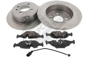 Mapco 47719 Brake discs with pads rear non-ventilated, set 47719