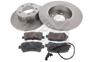 Mapco 47721 Brake discs with pads rear non-ventilated, set 47721