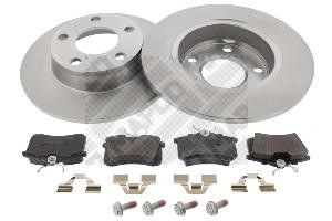 Mapco 47874 Brake discs with pads rear non-ventilated, set 47874
