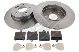 Mapco 47796 Brake discs with pads rear non-ventilated, set 47796