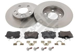 Mapco 47933 Brake discs with pads rear non-ventilated, set 47933