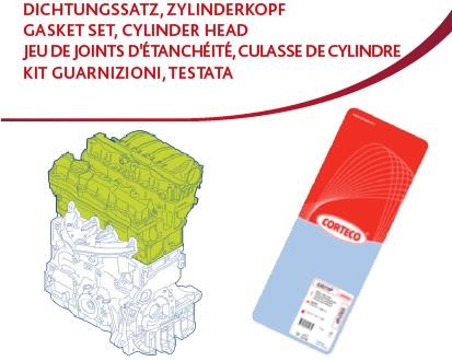 Engine gasket set Mercedes A-Class: 418266P Corteco Gasket Set, cylinder head