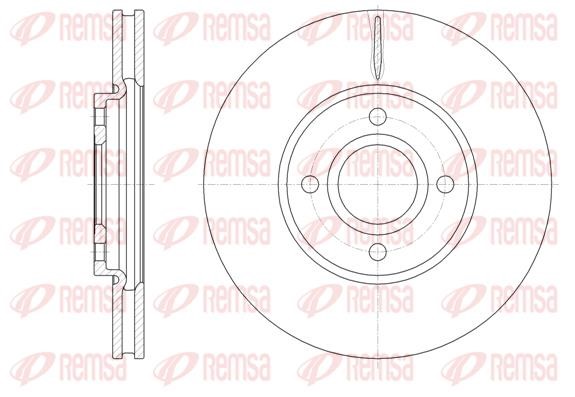 Remsa 6160110 Front brake disc ventilated 6160110