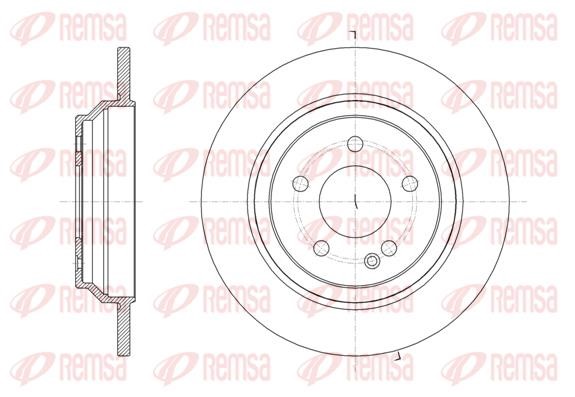 Remsa 6161600 Rear brake disc, non-ventilated 6161600
