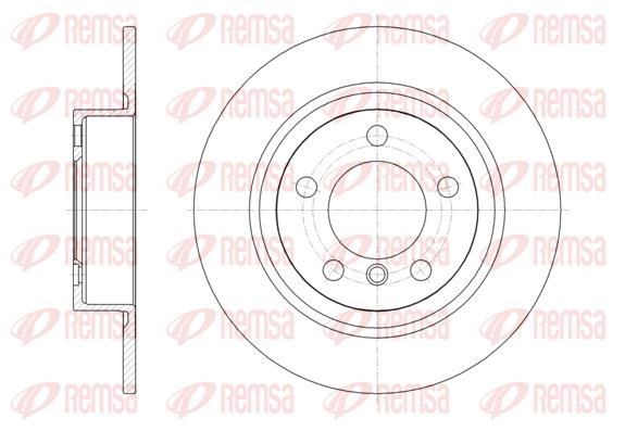 Remsa 6161900 Rear brake disc, non-ventilated 6161900