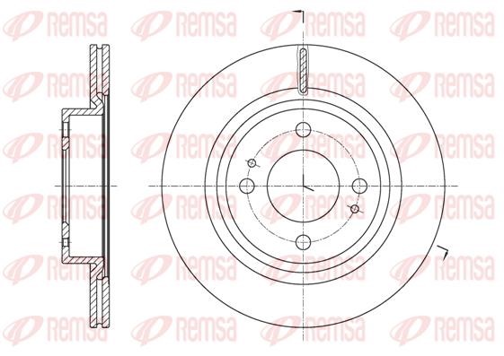 Remsa 6162110 Front brake disc ventilated 6162110