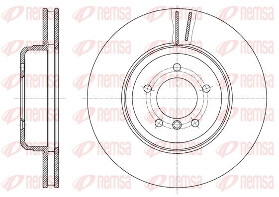 Remsa 6163010 Front brake disc ventilated 6163010