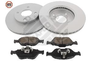 Mapco 47654HPS Front ventilated brake discs with pads, set 47654HPS