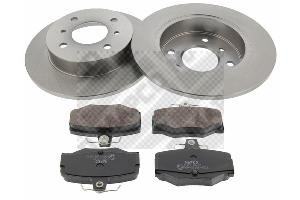 Mapco 47003 Brake discs with pads rear non-ventilated, set 47003