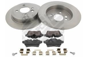 Mapco 47144 Brake discs with pads rear non-ventilated, set 47144