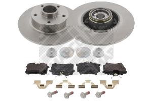 Mapco 47146 Brake discs with pads rear non-ventilated, set 47146