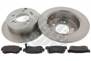 Mapco 47552 Brake discs with pads rear non-ventilated, set 47552