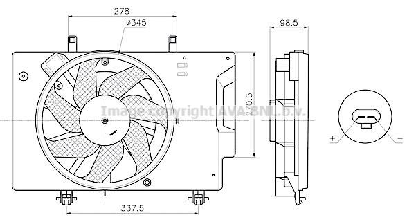 Car radiator fan Ford B-Max: FD7709 AVA Hub, engine cooling fan wheel
