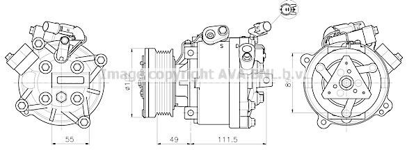 AVA MTAK294 Compressor, air conditioning MTAK294