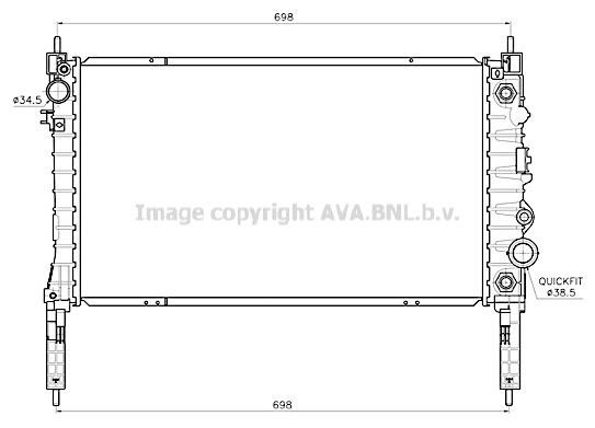 Engine radiator Chevrolet Tracker: OL2747 AVA Engine cooling radiator