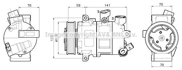 AVA VNAK341 Compressor, air conditioning VNAK341 VNAK341 AVA Compressor, air conditioning