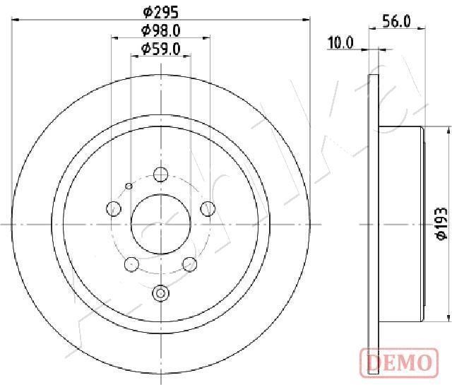 Ashika 61-00-0608C Rear brake disc, non-ventilated 61000608C