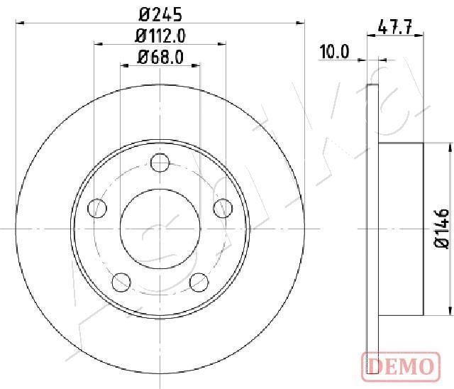 Ashika 61-00-0905C Rear brake disc, non-ventilated 61000905C