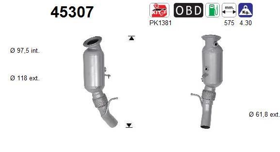 Catalytic exhaust system BMW X3: 45307 As Catalytic Converter