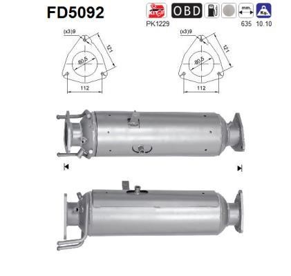 As FD5092 Soot/Particulate Filter, exhaust system FD5092