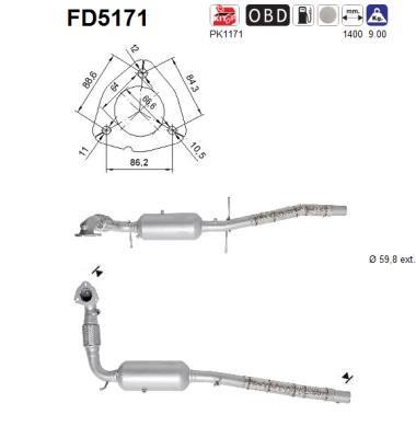 As FD5171 Diesel particulate filter DPF FD5171 FD5171 As Diesel particulate filter DPF