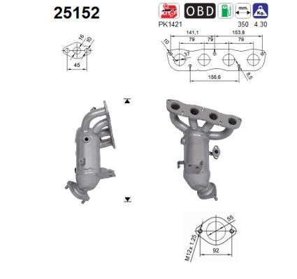 Catalytic exhaust system KIA XCEED (Kia XCEED): 25152 As Catalytic Converter