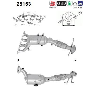 Cat converter Mazda 3: 25153 As Catalytic Converter