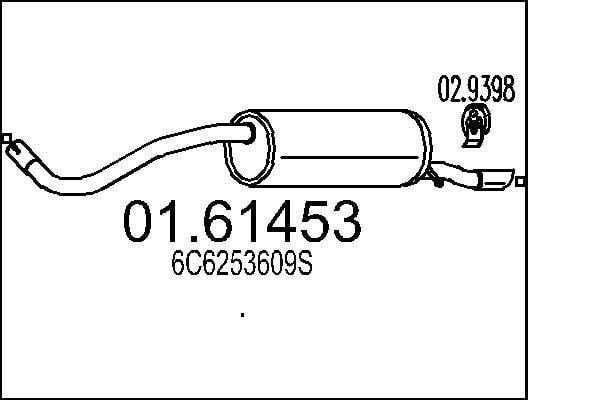 Rear silencer Seat: 0161453 Mts Rear Muffler