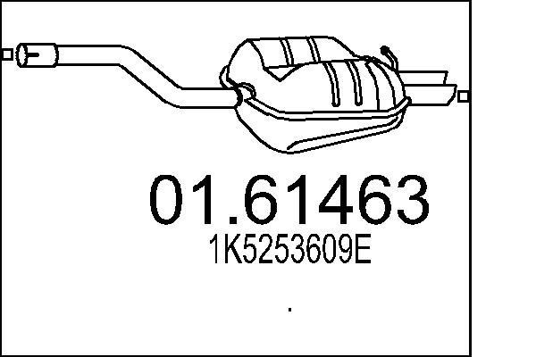 Rear exhaust silencer Skoda Fabia: 0161463 Mts Rear Muffler