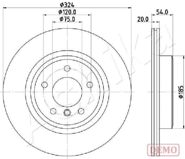 Ashika 61-00-0133C Rear brake disc, non-ventilated 61000133C