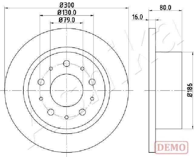 Ashika 61-00-0217C Rear brake disc, non-ventilated 61000217C