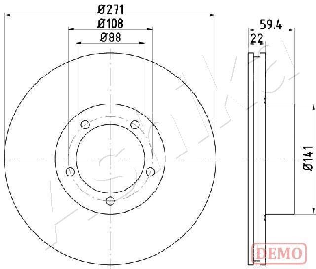Ashika 61-00-0401C Rear brake disc, non-ventilated 61000401C