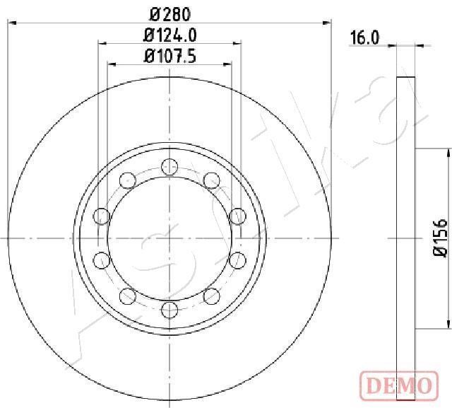 Ashika 61-00-0314C Rear brake disc, non-ventilated 61000314C