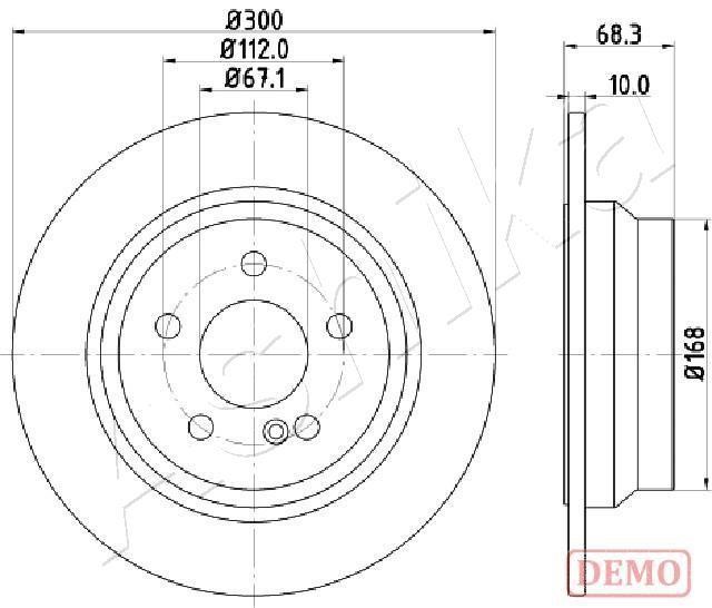 Ashika 61-00-0513C Rear brake disc, non-ventilated 61000513C