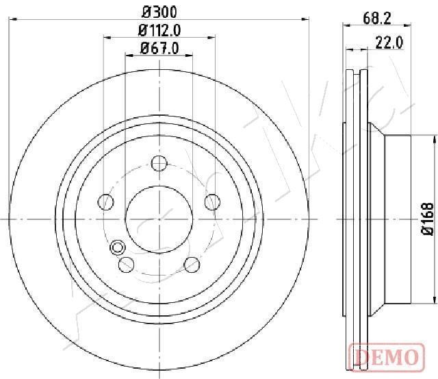 Ashika 61-00-0514C Rear ventilated brake disc 61000514C