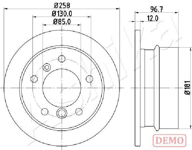 Ashika 61-00-0518C Rear brake disc, non-ventilated 61000518C